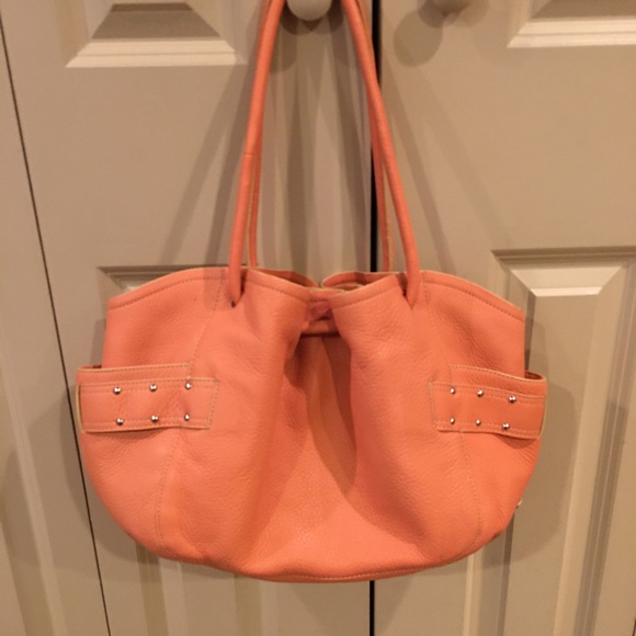 SOLD Cole Han Leather Peach Handbag - Picture 2 of 6
